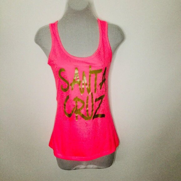 Santa Cruz tank top Pink Womens Small distressed destroyed - Picture 3 of 5